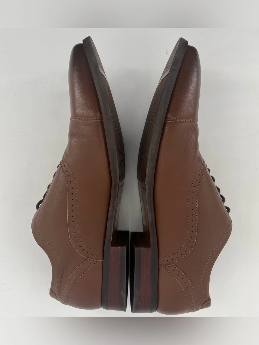 ALDO Men's Brown Leather Cap Toe Lace-Up Oxford Dress Shoes US 10.5 Ayton Cognac